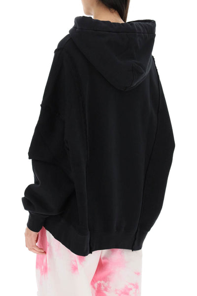Khrisjoy oversized hooded sweatshirt ESW045FL BLACK