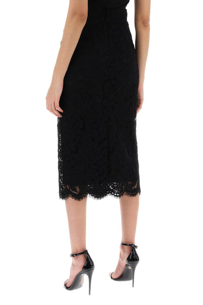 Dolce & gabbana lace pencil skirt with tube silhouette F4B7IT FLRE1 NERO