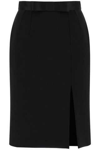 Dolce & gabbana "knee-length skirt with satin F4CVBT FUBF1 NERO