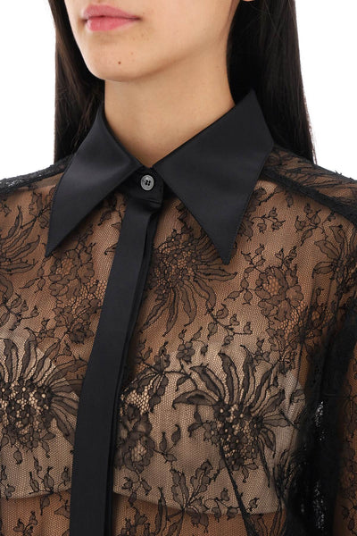 Dolce &amp; Gabbana 尚蒂伊蕾絲襯衫 F5R42T MLMAE NERO