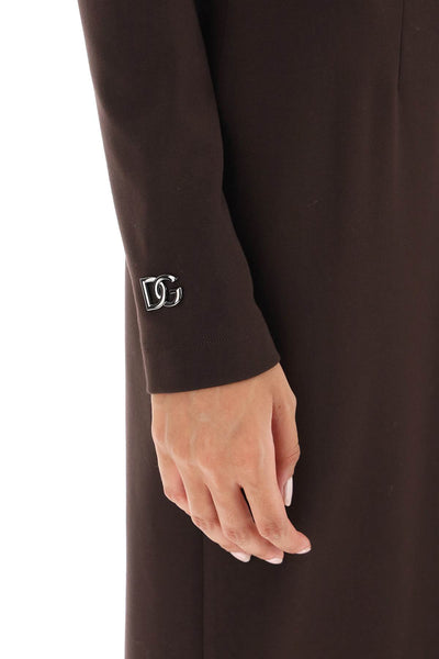 Dolce & gabbana jersey sheath dress F6CNYT FUGRE MARRONE SCURO 4