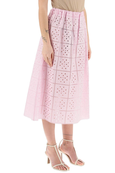 Ganni broderie anglaise skirt F7807 PINK TULLE