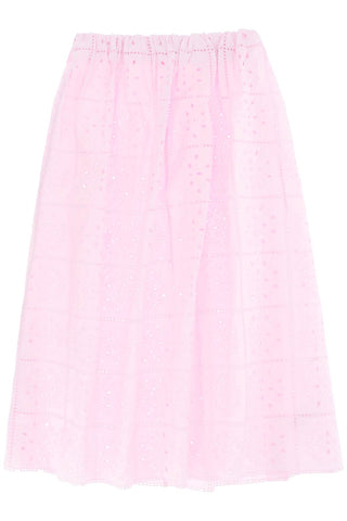 Ganni 馬德拉刺繡半身裙 F7807 粉紅薄紗