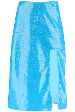 Ganni 亮片中長裙 F7865 藍色 CURACAO