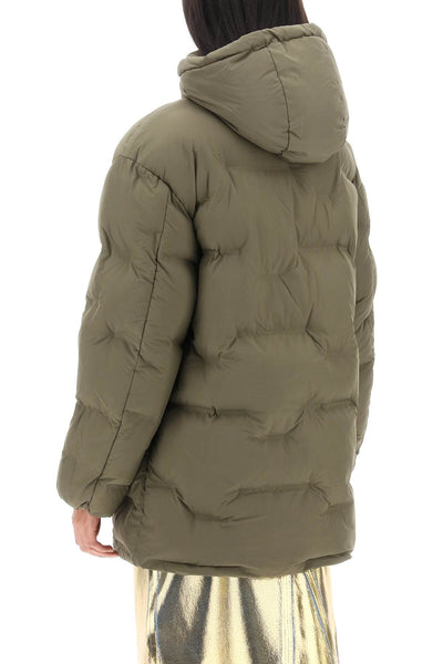 Ganni midi puffer jacket with detachable hood F8474 KALAMATA