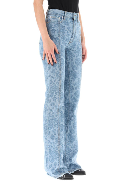 Alessandra rich flower print flared jeans FAB3193 F3823 LIGHT BLUE