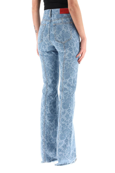 Alessandra rich flower print flared jeans FAB3193 F3823 LIGHT BLUE