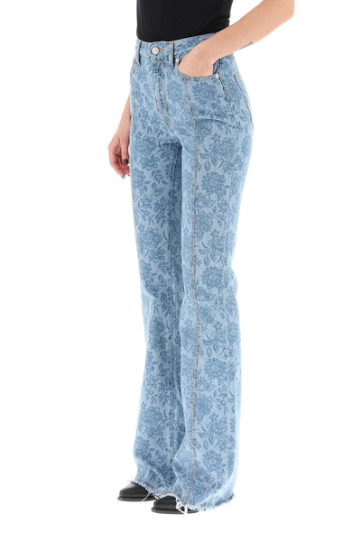 Alessandra rich flower print flared jeans FAB3193 F3823 LIGHT BLUE