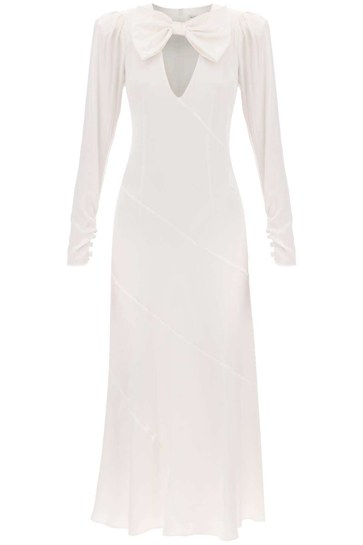 Alessandra rich long dress in silk satin FAB3432 F2569 WHITE
