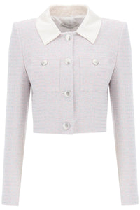 Alessandra rich cropped jacket in tweed boucle' FAB3478 F4083 LIGHT BLUE PINK