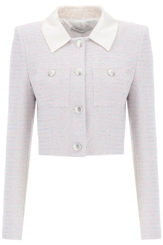 Alessandra rich cropped jacket in tweed boucle' FAB3478 F4083 LIGHT BLUE PINK