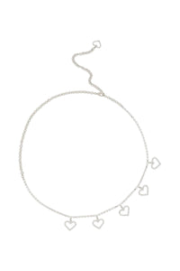 Alessandra rich crystal belt with heart pendants FABA2830 J004 CRYSTAL SILVER