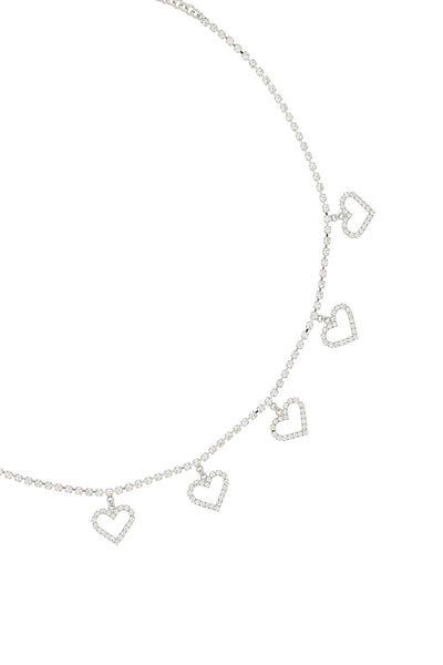 Alessandra rich crystal belt with heart pendants FABA2830 J004 CRYSTAL SILVER