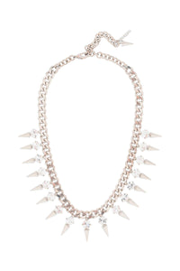 Alessandra rich choker with crystals and spikes FABA2971 J024 CRYSTAL SILVER