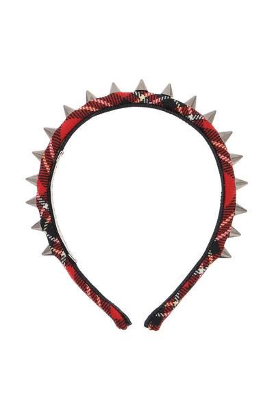 Alessandra rich tartan headband with spike FABA3004 F4067 RED BLACK