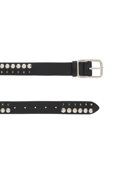 Alessandra rich leather belt with spikes FABA3005 L013 BLACK