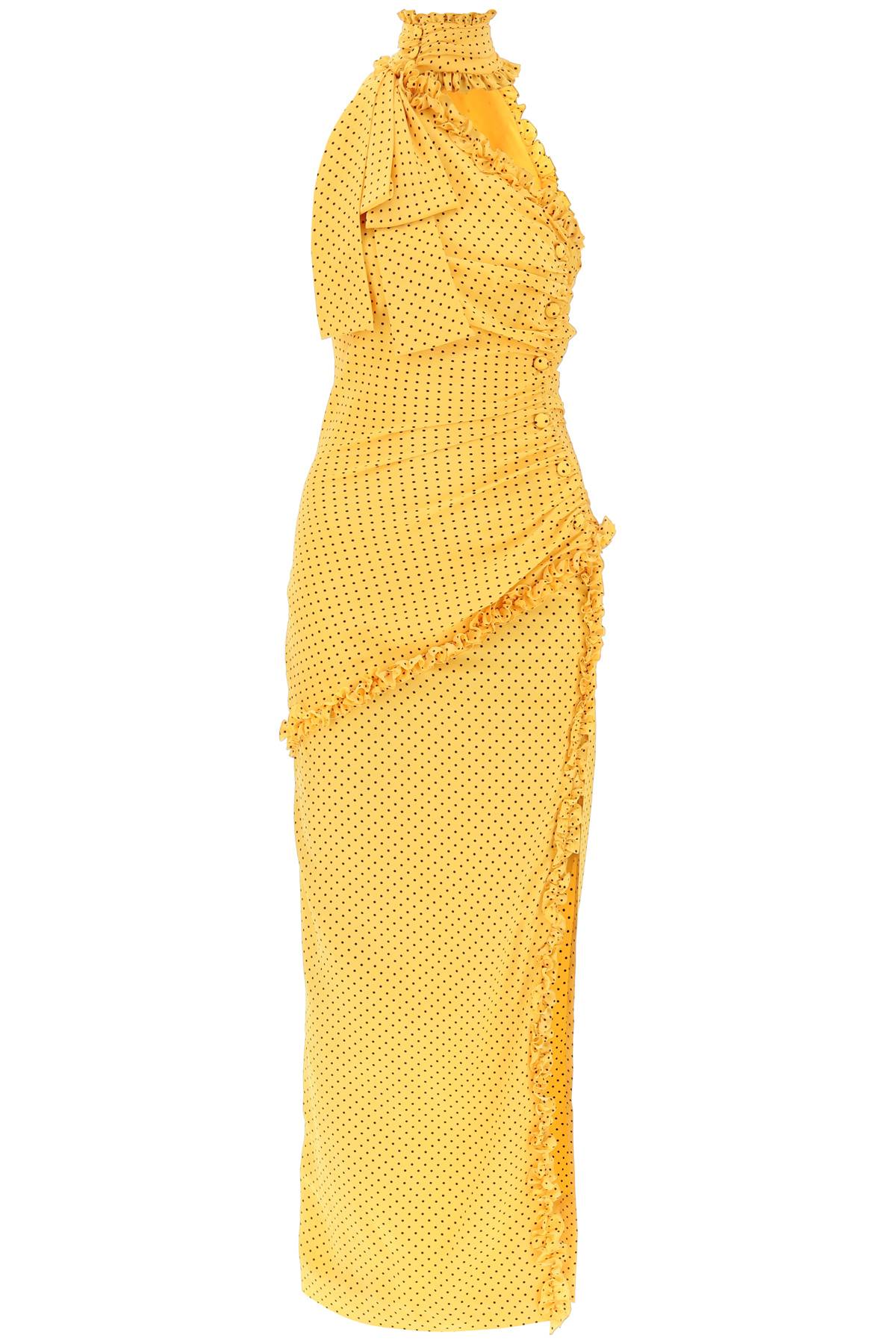 Alessandra rich polka dot one-shoulder maxi dress FABX3618 F4230 YELLOW BLACK