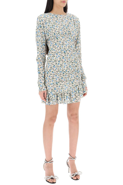Alessandra rich draped mini dress with floral pattern FABX3679 F4224 LIGHT BLUE MULTI