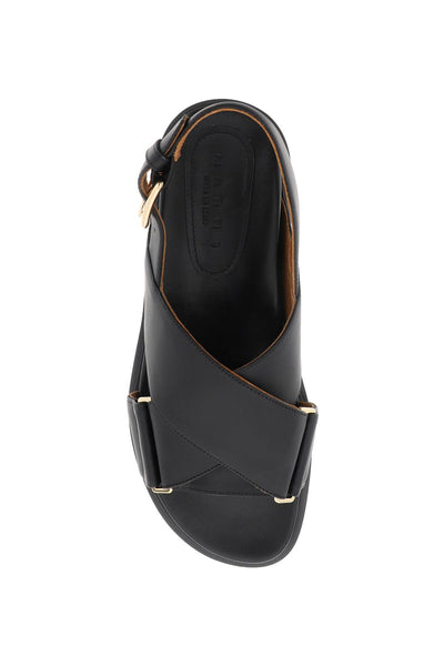 Marni fussbett 皮革涼鞋 FBMS015701P3614 黑色