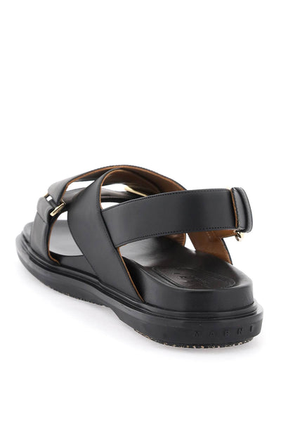 Marni fussbett 皮革涼鞋 FBMS015701P3614 黑色