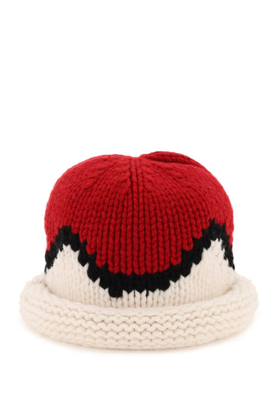 Kenzo jacquard knit beanie hat FC68BU393KOA ROUGE MOYEN