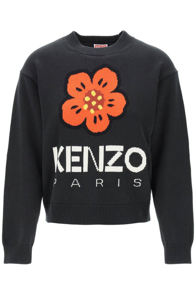 Kenzo bokè flower sweater in organic cotton FD52PU3803LC BLACK