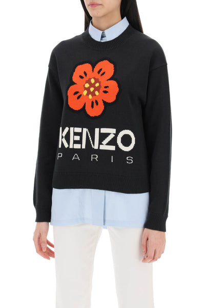Kenzo bokè flower sweater in organic cotton FD52PU3803LC BLACK