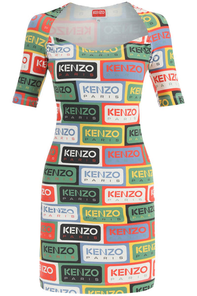 Kenzo 'kenzo labels' mini dress FD52RO7294SN MULTICOLOR