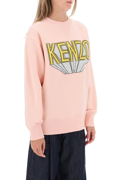 Kenzo 3D 印花圓領運動衫 FD62SW0514MB ROSE CLAIR