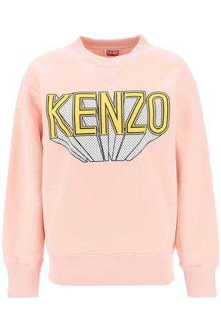 Kenzo 3d-printed crew-neck sweatshirt FD62SW0514MB ROSE CLAIR