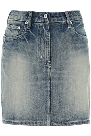 Kenzo japanese denim mini skirt FE52DJ2806I7 STONE BL DIRTY BLUE DENIM