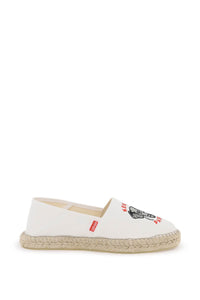 Kenzo canvas espadrilles with logo embroidery FE52ES020F82 WHITE