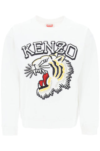 Kenzo tiger varsity crew-neck sweatshirt FE52SW1394MF OFF WHITE
