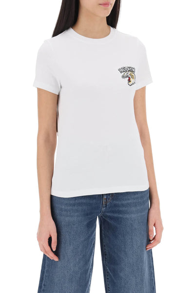 Kenzo crew-neck t-shirt with embroidery FE52TS1154SG OFF WHITE
