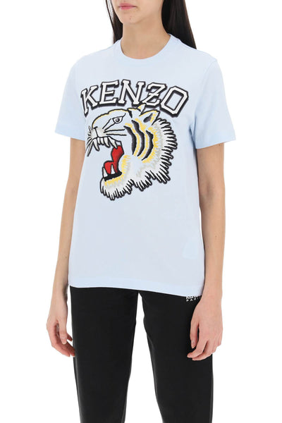 Kenzo tiger varsity crew-neck t-shirt FE52TS1164SG BLEU CLAIR