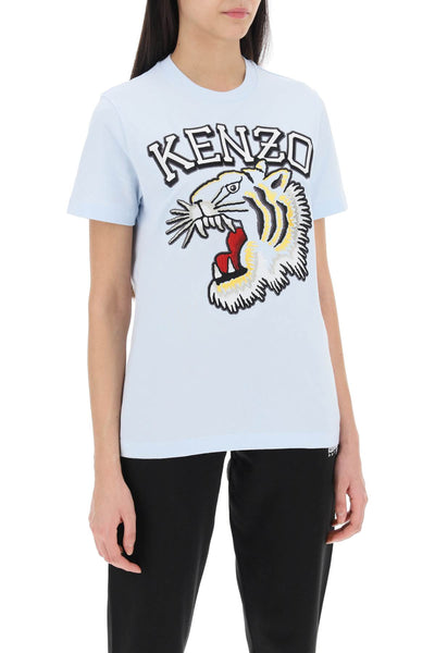 Kenzo tiger varsity crew-neck t-shirt FE52TS1164SG BLEU CLAIR