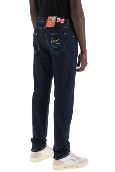 Kenzo slim fit bara jeans FE55DP1016A1 RINSE BLUE DENIM