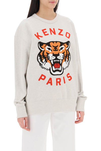 Kenzo '幸運虎' 超大運動衫 FE58SW0104MF GRIS CLAIR