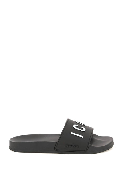 Dsquared2 icon rubber slides FFM0023 17203516 BLACK