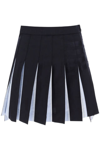 Thom browne 4-bar pleated mini skirt FGC724A06146 DARK BLUE