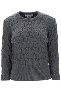 Thom browne sweater in wool cable knit FKA428AY1024 MED GREY