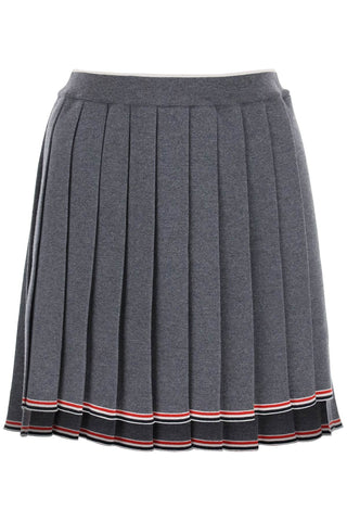Thom browne knitted pleated mini skirt FKK116AY1002 MED GREY