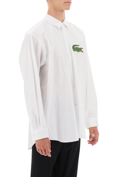 Comme des garcons shirt x lacoste oversized shirt with maxi patch FL B003 W23 WHITE