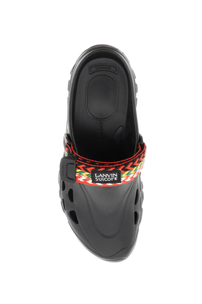 Lanvin 橡膠木底鞋搭配彩色肩帶 FMCSSS0MEVATA23 黑色