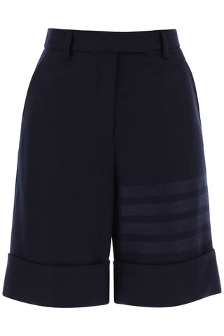 Thom browne shorts in flannel with 4-bar motif FTC431A06393 NAVY