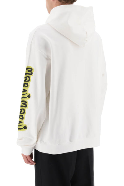 Marni hoodie with graffiti print FUMU0067PDUSCV51 NATURAL WHITE