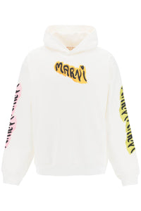 Marni hoodie with graffiti print FUMU0067PDUSCV51 NATURAL WHITE