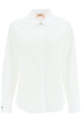 N.21 shirt with jewel buttons G011 0605 BIANCO OTTICO