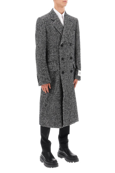 Dolce & gabbana re-edition coat in houndstooth wool G038PT FMMHD FANTASIA  NON STAMPA
