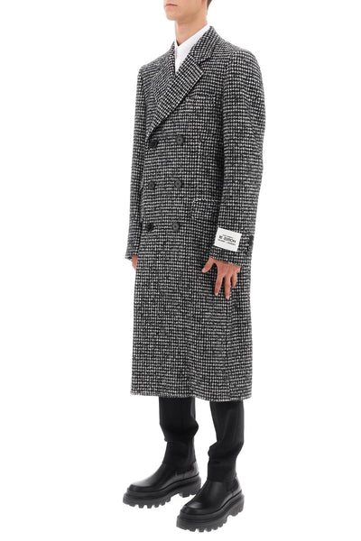 Dolce & gabbana re-edition coat in houndstooth wool G038PT FMMHD FANTASIA  NON STAMPA